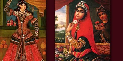 A Look at the Unique Clothing of Qajar Aristocratic Girls / From Kurds to Lurs / From Embellished Mirror Hats and Jewelry to Cuffs and Skirts that Showcase Authentic Iranian Art