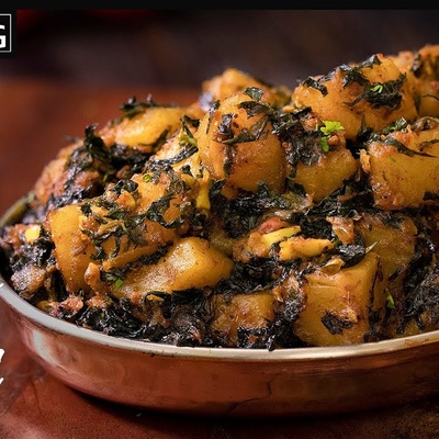 Aloo Methi (Potato & Fenugreek Leaves Curry) Recipe