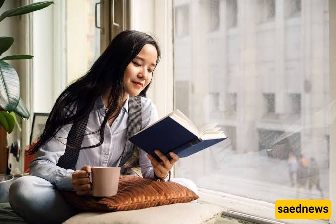 reading a book
