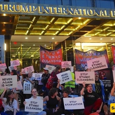 Protest Erupts Outside Trump Hotel in New York over Israeli Starvation Tactics in Gaza
