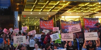 Protest Erupts Outside Trump Hotel in New York over Israeli Starvation Tactics in Gaza