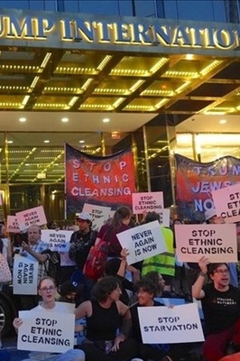Protest Erupts Outside Trump Hotel in New York over Israeli Starvation Tactics in Gaza