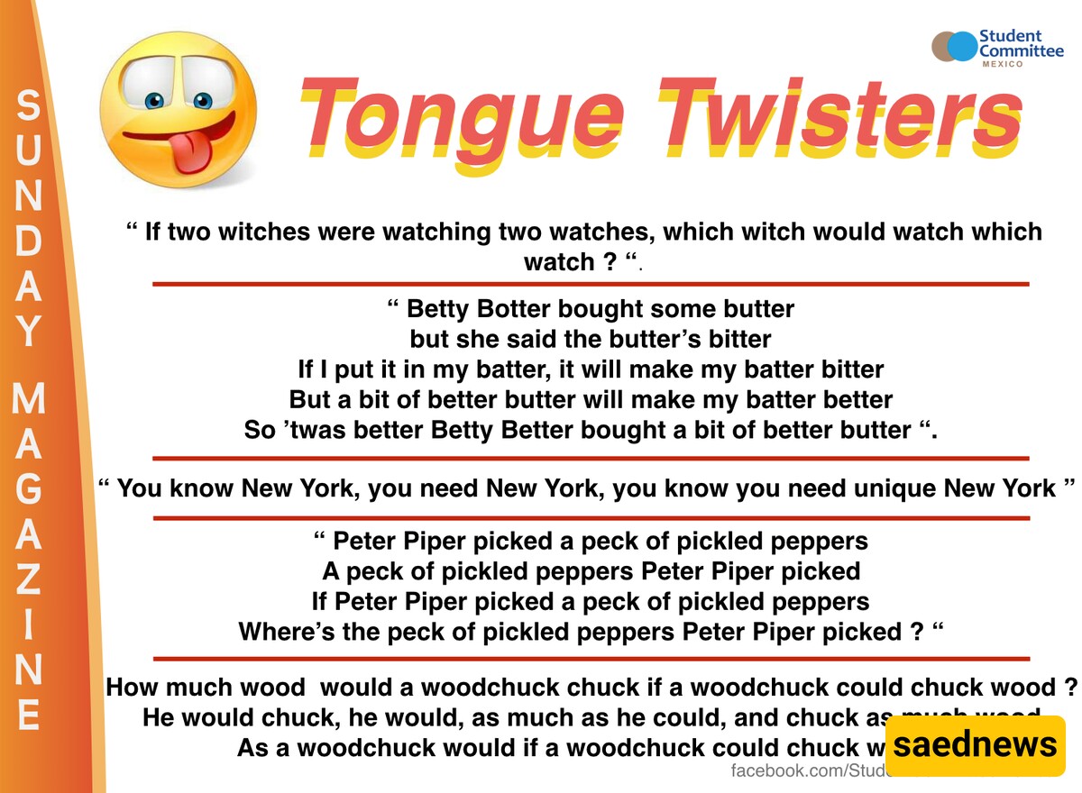 toungue twisters 