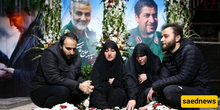 Children of Qassem Soleimani Attend Martyrs' Funeral, Bearing Familiar Grief