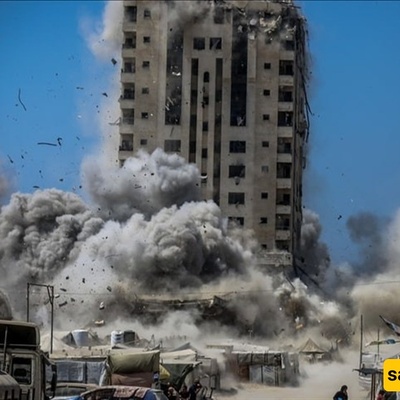 Israel Pounds Gaza Residential Tower Sheltering Hundreds of Displaced Families