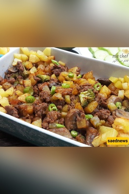 Hearty Beef with Mushrooms, Potatoes & Broccoli