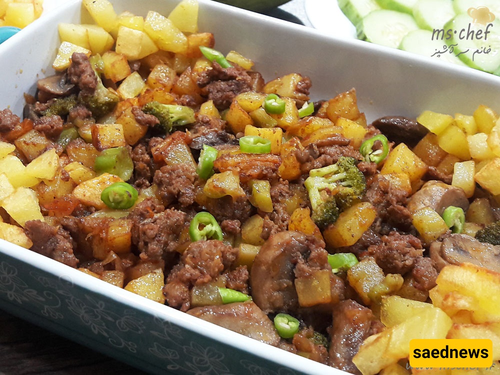 Hearty Beef with Mushrooms, Potatoes & Broccoli