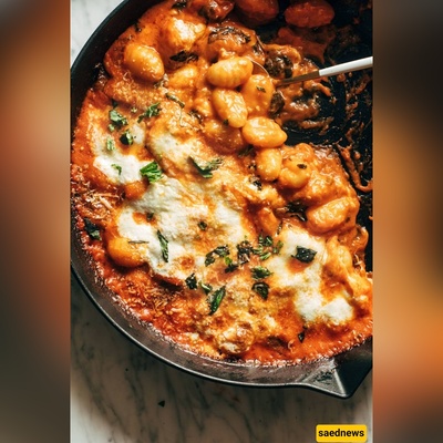 Three Cheese Baked Gnocchi with Spinach: Passata, Mascarpone, Mozzarella & Parmesan Baked to Gooey Perfection(video)