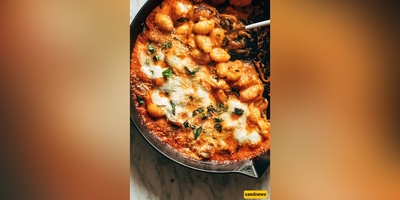 Three Cheese Baked Gnocchi with Spinach: Passata, Mascarpone, Mozzarella & Parmesan Baked to Gooey Perfection(video)