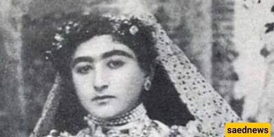 The Beautiful and Intelligent Daughter of Muzaffar al-Din Shah with a Unique Bouquet and an Elegant Wedding Dress Alongside Her Bridesmaids / A Wedding That Became Widely Famous