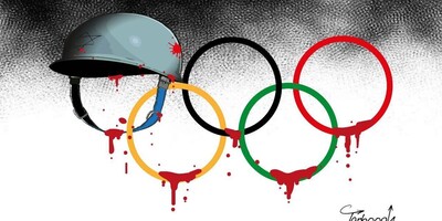 World Artists Condemn Israeli Regime's Participation in Olympics Through Powerful Spectacular Artwork