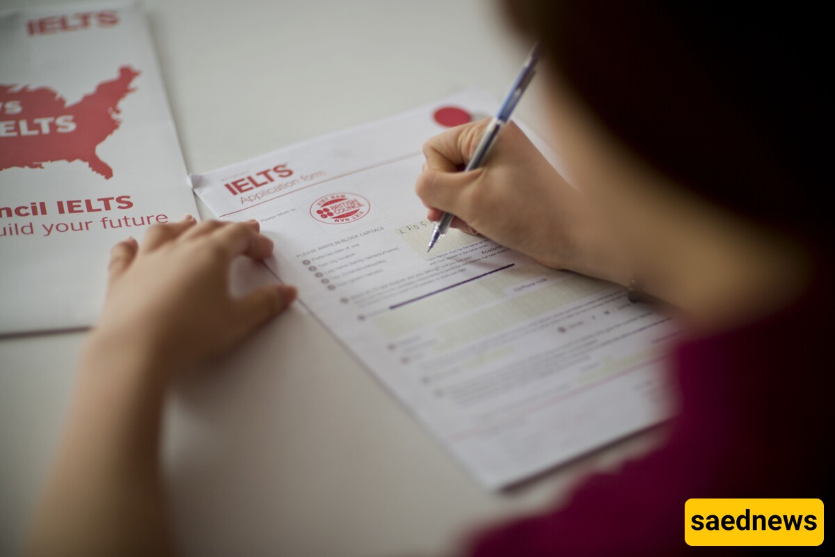 a person doing the ielts exam