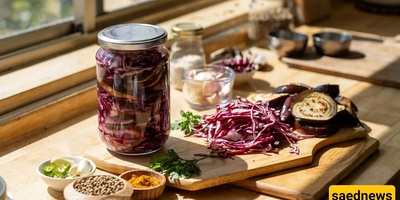 How to Make Colorful and Flavorful Eggplant and Red Cabbage Pickle