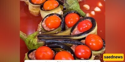 Admired Creativity Of An Iranian Homemaker in Preparing Eggplant Stew Shaped Like a Flower / Just Look At What She’s Done