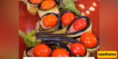 Admired Creativity Of An Iranian Homemaker in Preparing Eggplant Stew Shaped Like a Flower / Just Look At What She’s Done