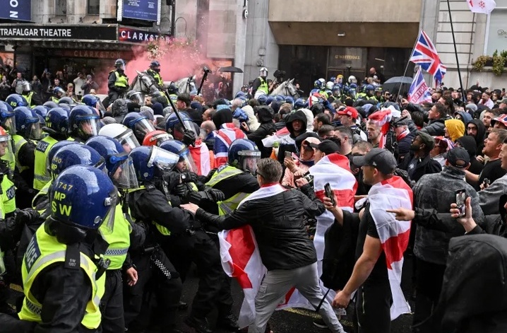 demonstrators IN UK