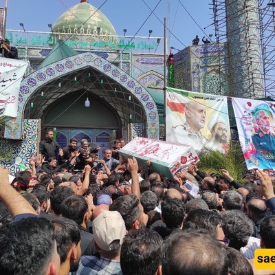 Assassinated I.R.G.C. Commander Gholamali Rashid laid to Rest in His Hometown