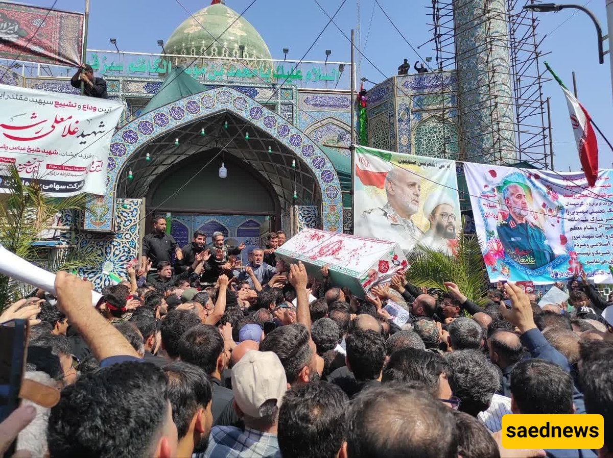 Assassinated I.R.G.C. Commander Gholamali Rashid laid to Rest in His Hometown