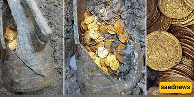 A stunning video of the moment 700 gold coins were discovered beneath a cornfield.