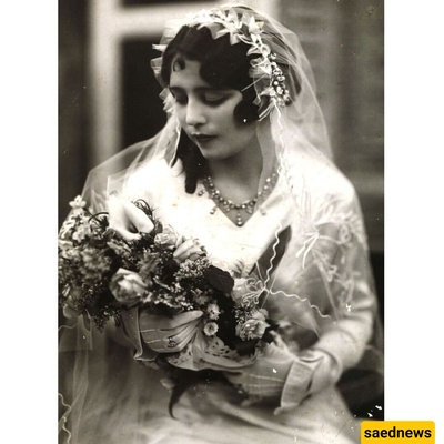 Qajar Era Photography Studio and Four Beautiful Qajar Brides with Special Dresses, Veils, and Elegant Bouquets