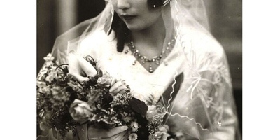Qajar Era Photography Studio and Four Beautiful Qajar Brides with Special Dresses, Veils, and Elegant Bouquets