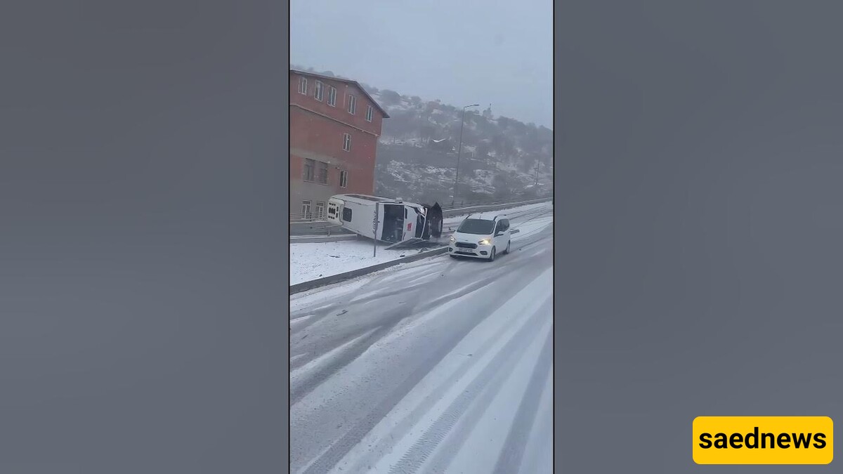 Spring Snowstorm and the Moment of a Terrifying Car Collision in Turkey / But the Benz Stood Firm Like a Mountain! + Video