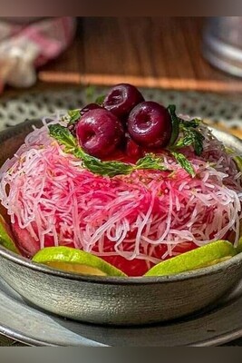 Refreshing Faloodeh: A Persian Lime and Rose Water Granita with Rice Noodles