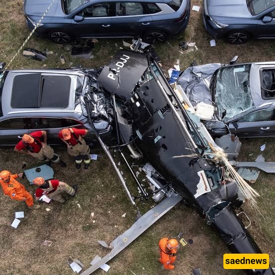 A helicopter crash