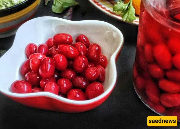 Red Cornelian Cherry Pickles