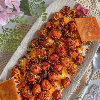 Recipe of Delicious and Unique Barberry Rice with Chicken Meatballs+ Video