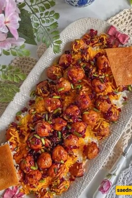 Recipe of Delicious and Unique Barberry Rice with Chicken Meatballs+ Video