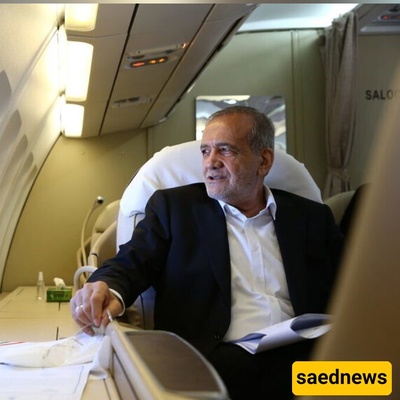 Masoud Pezeshkian’s Energetic Look on Flight to the US: Smiles, Chats, and Memorable Photos