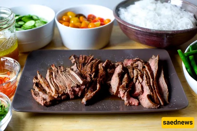 garlic lime steak and noodle salad