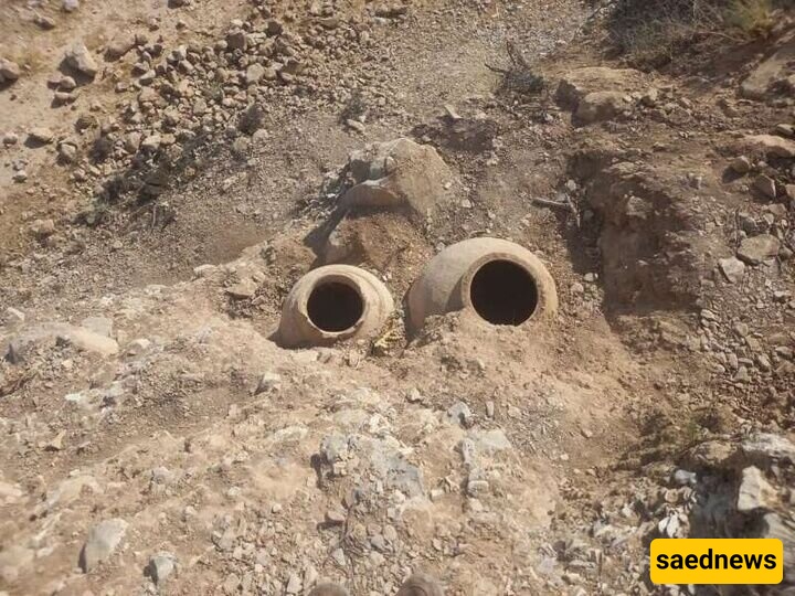 Ancient Clay Jars Unearthed Following Road Erosion In Western Iran