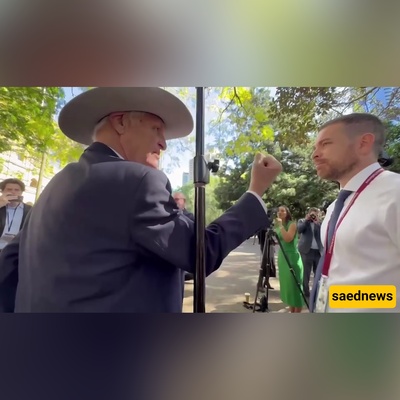 Watch: Moment Australian politician, Bob Katter, raises fist at journalist!(VIDEO)
