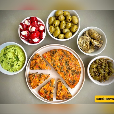 This Herb-Packed Persian Kuku (Baked, Not Fried) with Pea-Mint Feta Dip Is Summer on a Plate