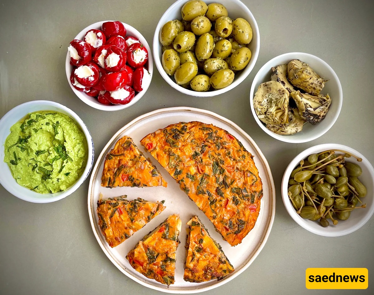 This Herb-Packed Persian Kuku (Baked, Not Fried) with Pea-Mint Feta Dip Is Summer on a Plate