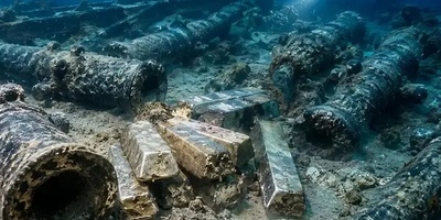 Discovery of War Cannons and Silver Bars in the Depths of the Sea | Photo