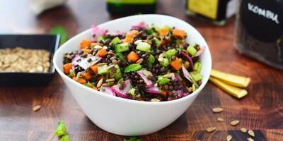 Lentil Salad With a Colorful Mix Of Vegetables And Legumes.