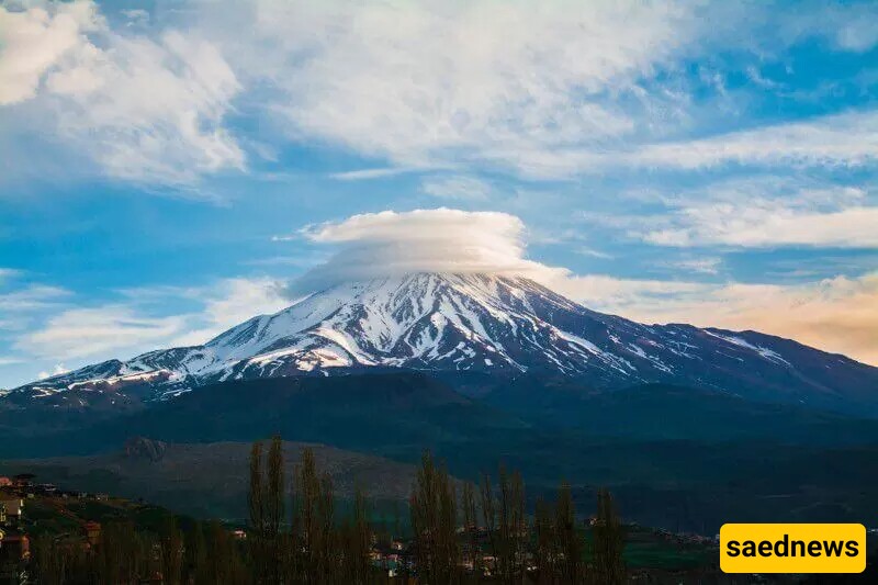 The Beauty of Cap Clouds on Mount Damavand