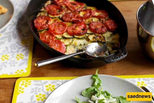 Zucchini, Tomato & Rice Gratin recipe