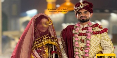 Indian Couple’s Wedding at the Holy Shrine of Imam Reza: A Romantic Union in the Courtyard