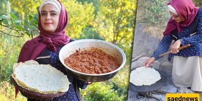 Rural Dishes / How to Prepare Mirza Ghasemi with Taftoon Bread in the Forest + Video