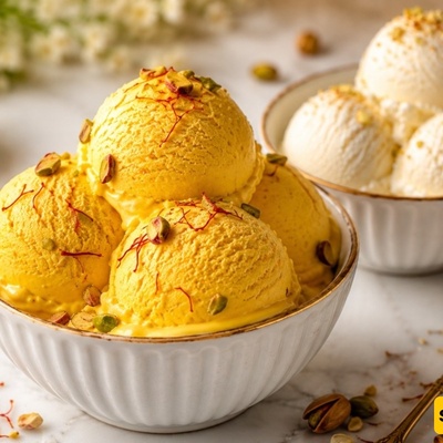 How to Make Traditional Homemade Saffron Ice Cream: 2 Methods With and Without Salep