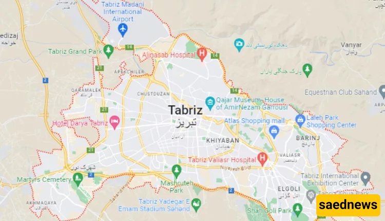 Tabriz city map