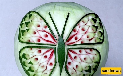 Video: Butterfly-Shaped Watermelon Decoration for Yalda Night