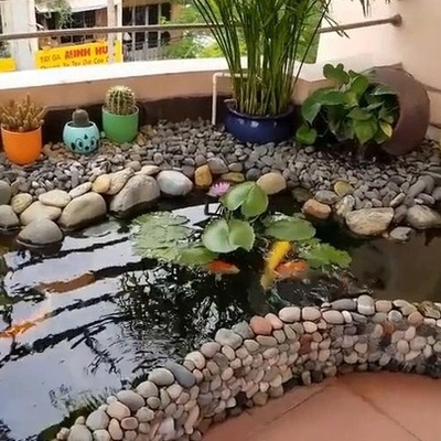 Architect’s Impressive Creativity in Designing a Water Pond and Green Space on an Apartment Terrace / Most Inspiring Ideas for a Dream Home