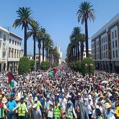 Moroccan People Hold Massive Pro-Palestine Rally