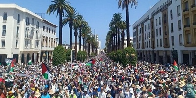 Moroccan People Hold Massive Pro-Palestine Rally